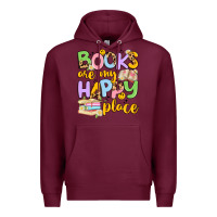 Burgundy books are my happy place Premium Hoodie - Artiststas