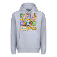 Heather Grey books are my happy place Premium Hoodie - Artiststas