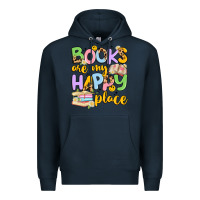 Navy books are my happy place Premium Hoodie - Artiststas