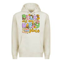 Oatmeal Heather books are my happy place Premium Hoodie - Artiststas