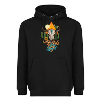 Black free spirit bull skull Heavyweight Hoodie - MaliasSmallBusiness