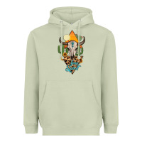 Matcha free spirit bull skull Heavyweight Hoodie - MaliasSmallBusiness