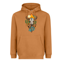 Meerkat free spirit bull skull Heavyweight Hoodie - MaliasSmallBusiness