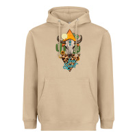 Mushroom free spirit bull skull Heavyweight Hoodie - MaliasSmallBusiness