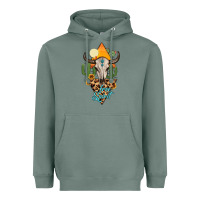 Sage free spirit bull skull Heavyweight Hoodie - MaliasSmallBusiness