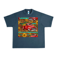 Midnight Navy western farm truck seamless pattern Urban Heavy Tee - HRA Design Shop