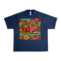 Navy western farm truck seamless pattern Urban Heavy Tee - HRA Design Shop