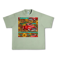 Oil Green western farm truck seamless pattern Urban Heavy Tee - HRA Design Shop