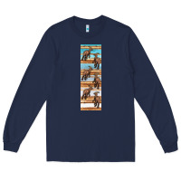 Navy dinosaur parasaurolophus pen wrap Long Sleeve Tee - Artiststas