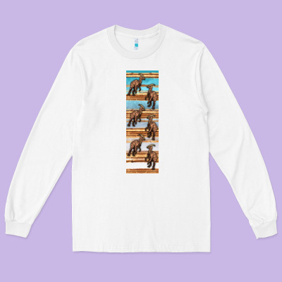 Dinosaur Parasaurolophus Pen Wrap Long Sleeve Tee Designed By Artiststas