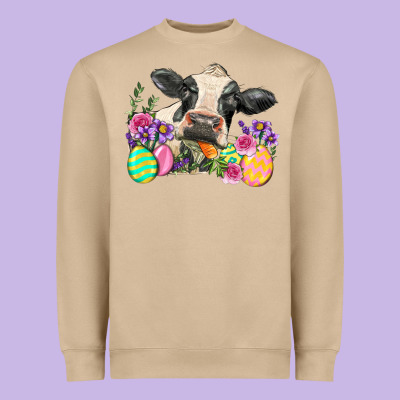 Happy Easter Cow Easter Day Heavyweight Sweatshirt Designed By Neo Western