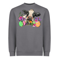 Storm Happy Easter Cow Easter Day Heavyweight Sweatshirt - Neo Western
