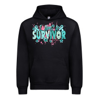 Black I am a survivor teal ribbon Ovarian Cancer Urban Hoodie - NancyCooperArtShop