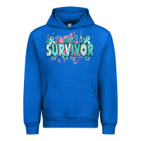 Cobalt I am a survivor teal ribbon Ovarian Cancer Urban Hoodie - NancyCooperArtShop