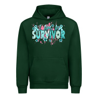 Forest Green I am a survivor teal ribbon Ovarian Cancer Urban Hoodie - NancyCooperArtShop