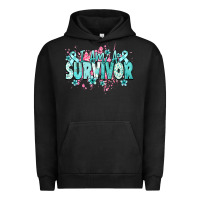Pigment Black I am a survivor teal ribbon Ovarian Cancer Urban Hoodie - NancyCooperArtShop