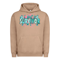 Pigment Burro I am a survivor teal ribbon Ovarian Cancer Urban Hoodie - NancyCooperArtShop