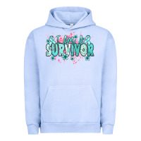 Pigment Grape Ice I am a survivor teal ribbon Ovarian Cancer Urban Hoodie - NancyCooperArtShop