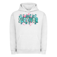 Pigment Lunar Rock I am a survivor teal ribbon Ovarian Cancer Urban Hoodie - NancyCooperArtShop