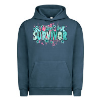 Pigment Midnight Navy I am a survivor teal ribbon Ovarian Cancer Urban Hoodie - NancyCooperArtShop