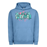 Pigment Pebble Blue I am a survivor teal ribbon Ovarian Cancer Urban Hoodie - NancyCooperArtShop