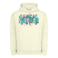 Pigment Pistachio I am a survivor teal ribbon Ovarian Cancer Urban Hoodie - NancyCooperArtShop