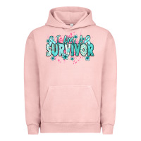 Pigment Salmon I am a survivor teal ribbon Ovarian Cancer Urban Hoodie - NancyCooperArtShop