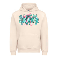 Sandshell I am a survivor teal ribbon Ovarian Cancer Urban Hoodie - NancyCooperArtShop
