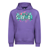 Tulip I am a survivor teal ribbon Ovarian Cancer Urban Hoodie - NancyCooperArtShop