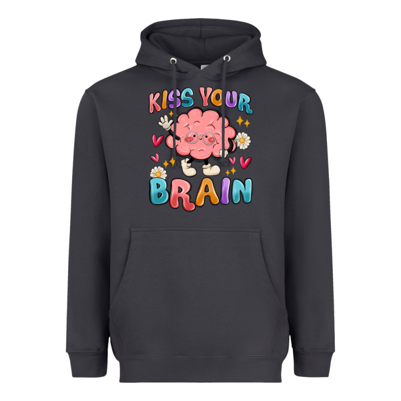 Kiss Your Brain Heavyweight Hoodie by MaliasSmallBusiness | Teevron