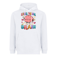 White kiss your brain Heavyweight Hoodie - MaliasSmallBusiness