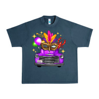 Midnight Navy mardi gras truck leopard mask Urban Heavy Tee - FaDigitalArtStudio