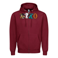 Burgundy xoxo valentines day baby cow Zipper Hoodie - Jasminsmagicworld