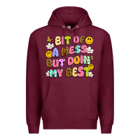 Burgundy bit of a mess but doin' my best Premium Hoodie - Artiststas