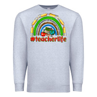 Heather Grey teacher life Premium Sweatshirt - NancyCooperArtShop