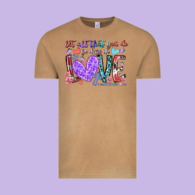 Let All That You Do Be Done In Love Vintage Tee Designed By Racoondesign