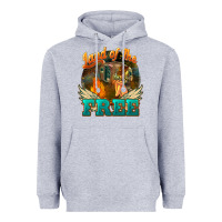 Heather Grey land of the free Heavyweight Hoodie - NancyCooperArtShop