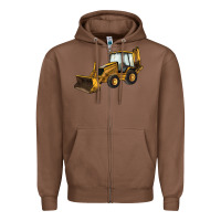 Chestnut Backhoe Loader Truck Zipper Hoodie - LillyAllenDesigns