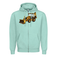 Seafoam Backhoe Loader Truck Zipper Hoodie - LillyAllenDesigns