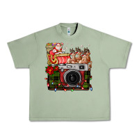 Oil Green Christmas Santa Vintage Camera Urban Heavy Tee - FaDigitalArtStudio