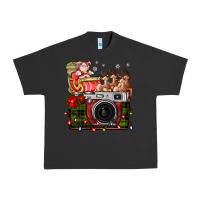 Pigment Black Christmas Santa Vintage Camera Urban Heavy Tee - FaDigitalArtStudio
