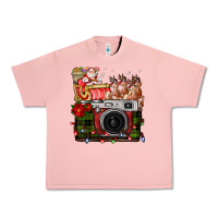 Salmon Christmas Santa Vintage Camera Urban Heavy Tee - FaDigitalArtStudio