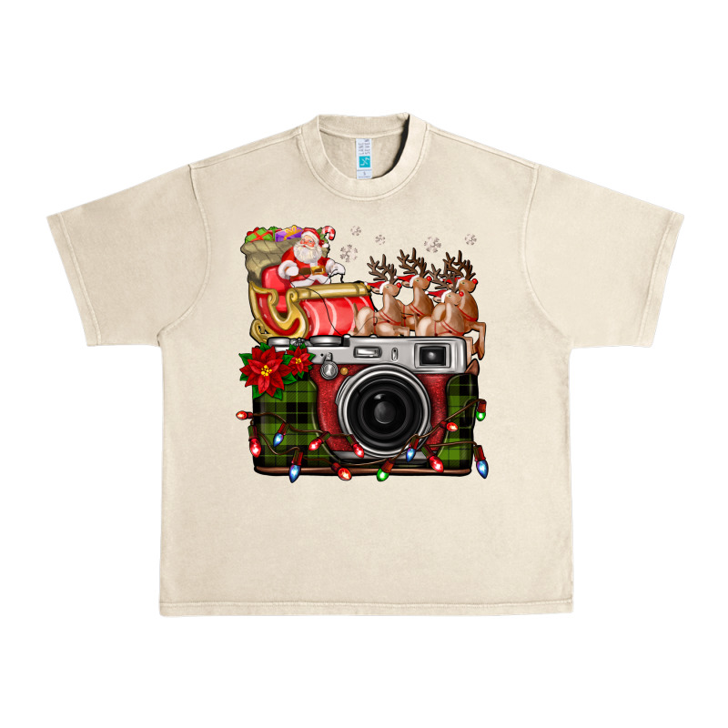 Christmas Santa Vintage Camera Urban Heavy Tee by FaDigitalArtStudio | Teevron