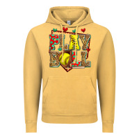 Vintage Mustard play ball softball Vintage Hoodie - Zillion Design Studio