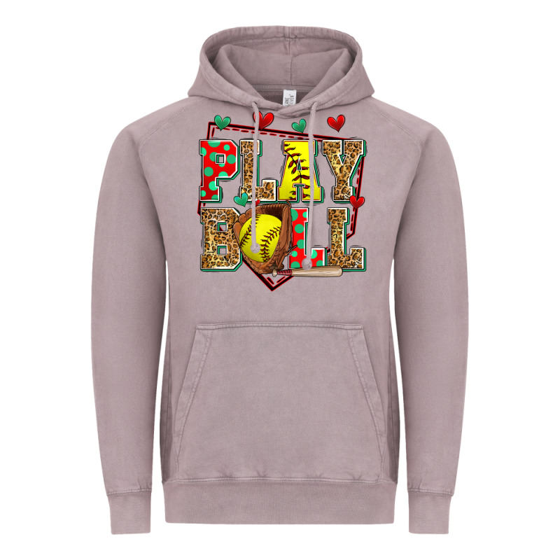 Play Ball Softball Vintage Hoodie by Zillion Design Studio | Teevron