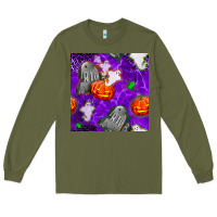 Army Green tombstone and ghosts seamless paternal Long Sleeve Tee - BundleAndBundleShop