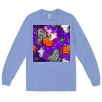 Colony Blue tombstone and ghosts seamless paternal Long Sleeve Tee - BundleAndBundleShop