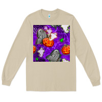 Mushroom tombstone and ghosts seamless paternal Long Sleeve Tee - BundleAndBundleShop