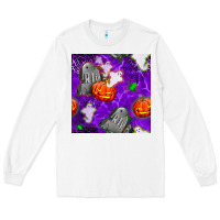 White tombstone and ghosts seamless paternal Long Sleeve Tee - BundleAndBundleShop