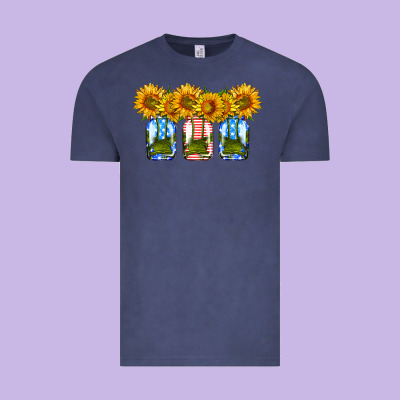 American Sunflower Mason Jar Vintage Tee Designed By Hra Design Shop